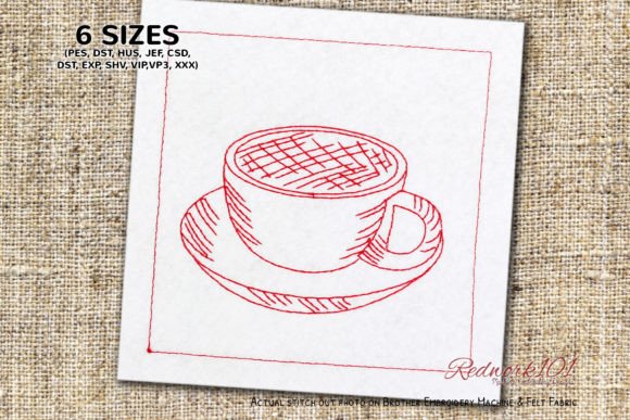 Coffee Cup in Saucer Embroidery Review