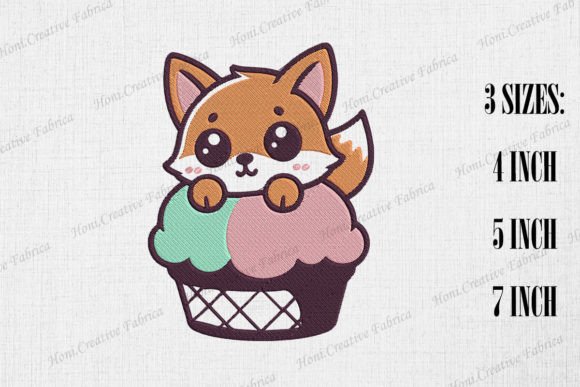Cute Fox Loves Ice Cream Embroidery Review