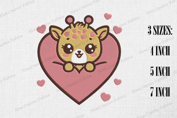 Cute Giraffe Peeking from Heart Embroidery Review