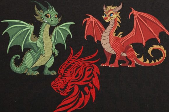 SET of 3 Chinese Fly Dragon Embroidery Review
