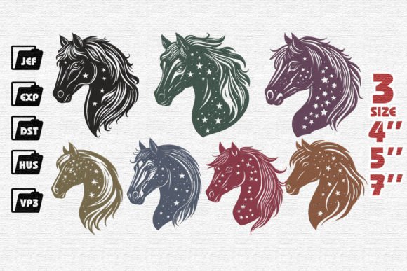 Set of 7 Mysterious Horses